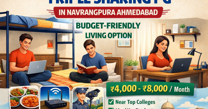 Triple Sharing PG in Navrangpura Ahmedabad